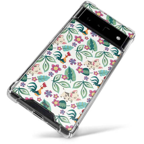 Disney Princess Moana Pua and Heihei Pattern Google Pixel 6 Clear Case